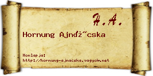 Hornung Ajnácska névjegykártya